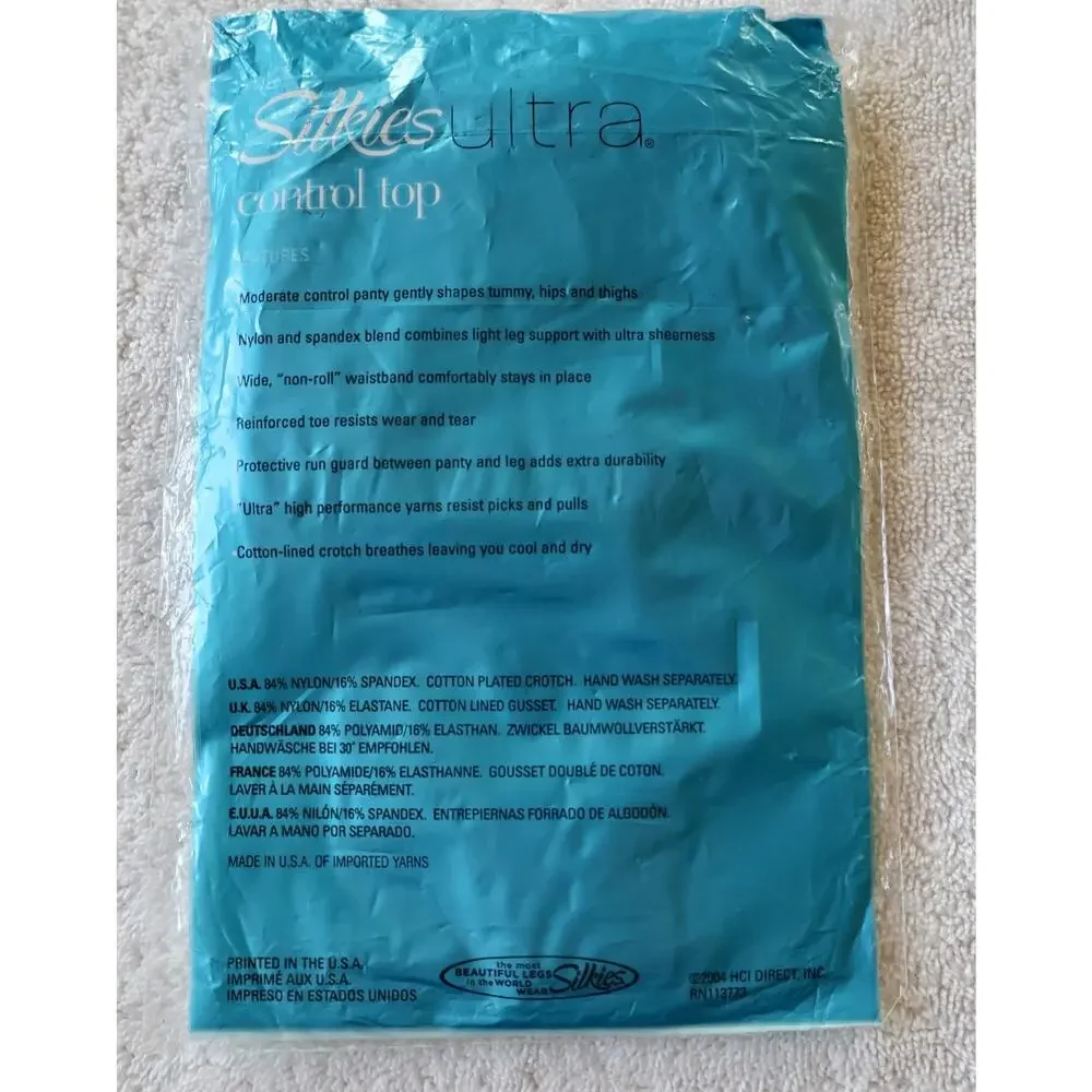 Silkies Ultra Control Top Pantyhose Medium Nude USA NEW
